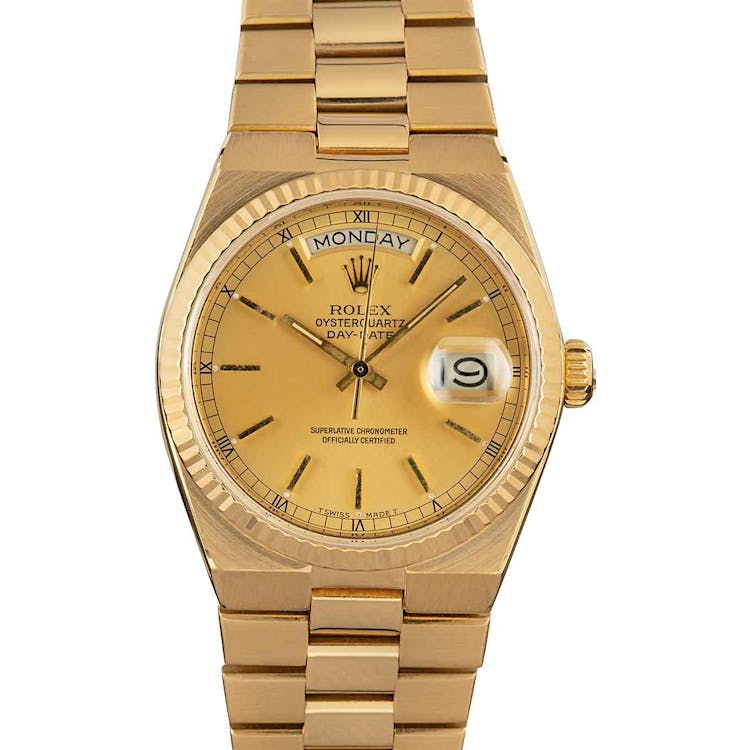 Rolex Day-Date OysterQuartz 19018 18k Yellow Gold